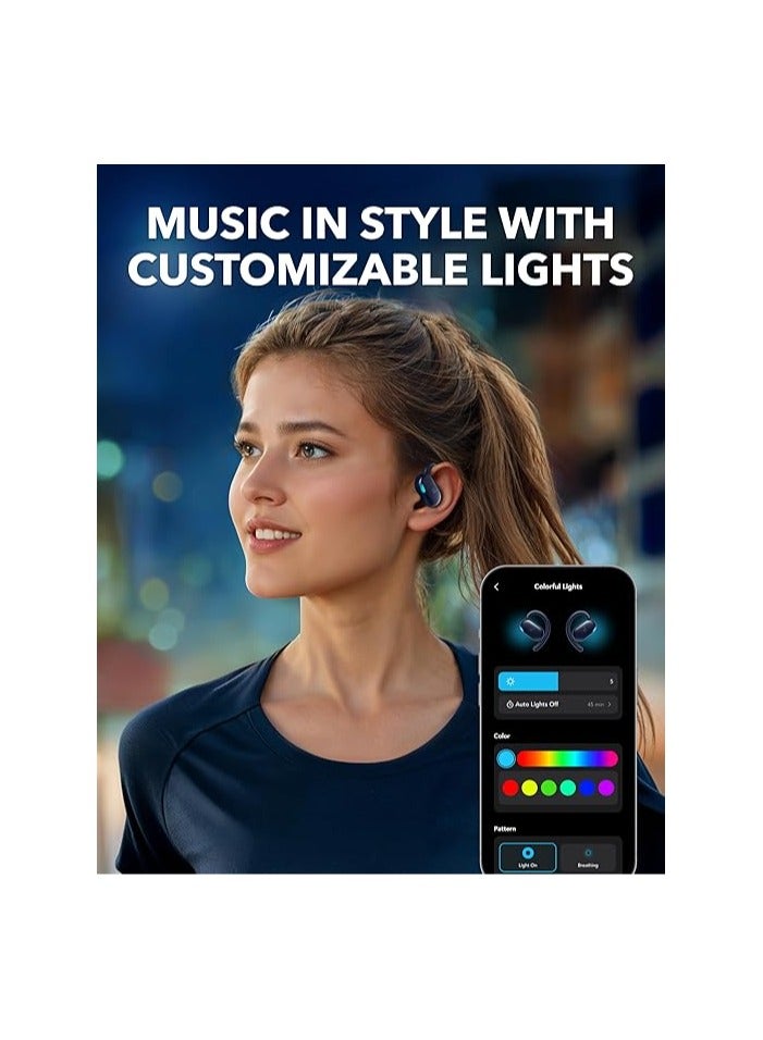 Soundcore - V20i by Anker Open-Ear Headphones, Adjustable Ear Hooks, Ultra-Comfort, Snug Fit, Deep Bass, Clear Calls, IP55, LED Lights, 36H Playtime, Bluetooth 5.4 Earbuds, Multipoint Connection Blue - Image 1