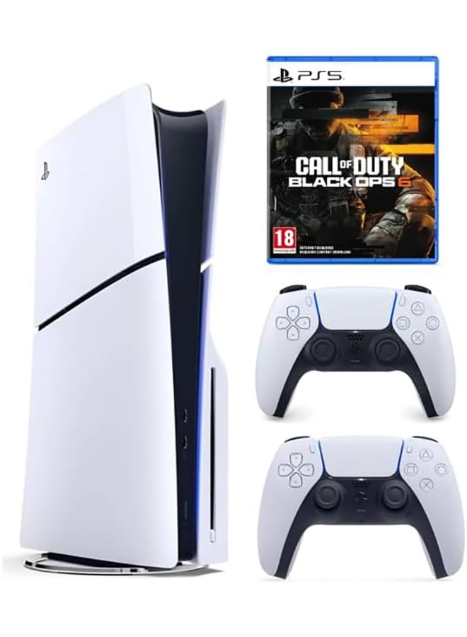 سوني - PlayStation 5 Disc Slim Console With Extra White Controller And Call of Duty: Black Ops 6 - Image 1