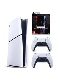 Sony PlayStation 5 Disc Slim Console With Extra White Controller And Hitman World of Assassination  - Image 1