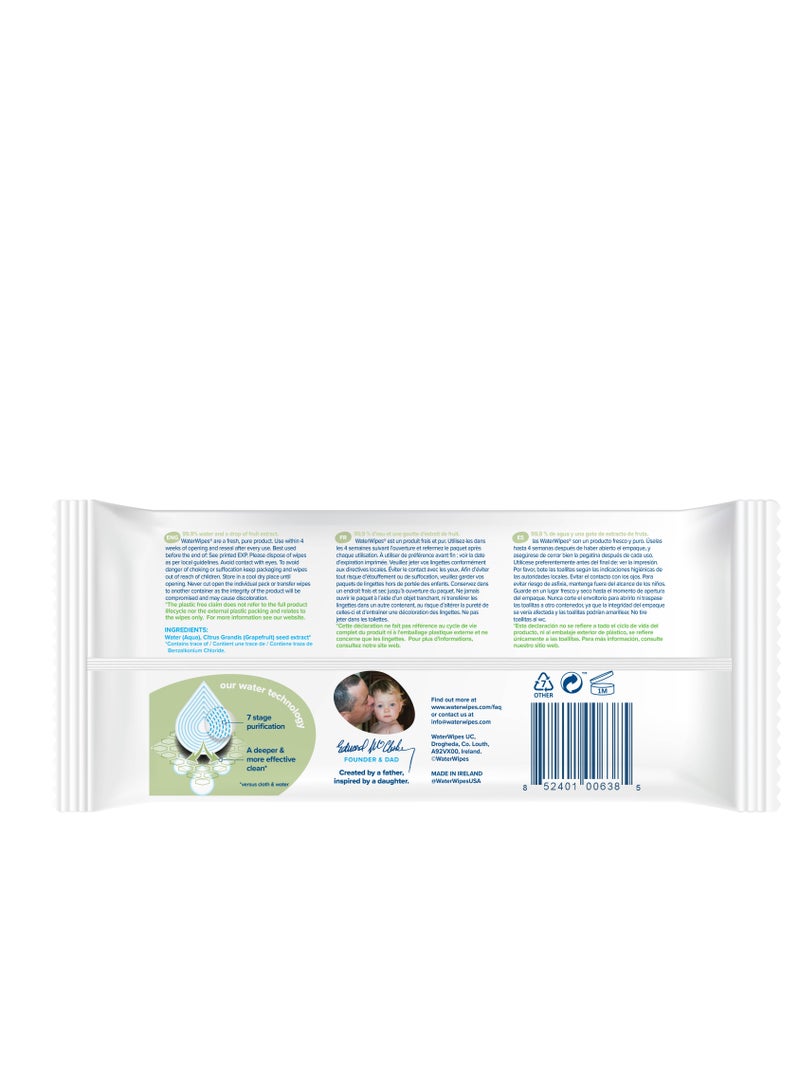 ووتر وايبس - Textured Plastic Free Wipes - 60 Count - Image 1
