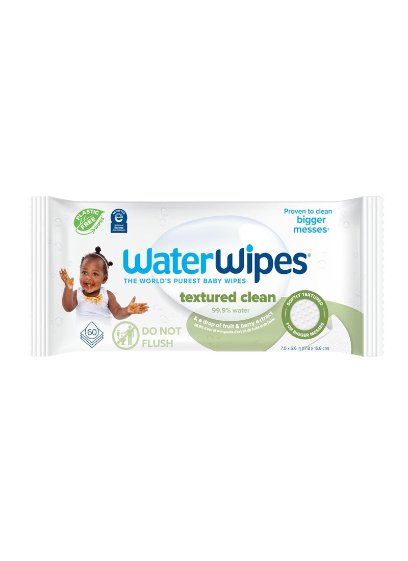 ووتر وايبس Textured Plastic Free Wipes - 60 Count  - Image 1