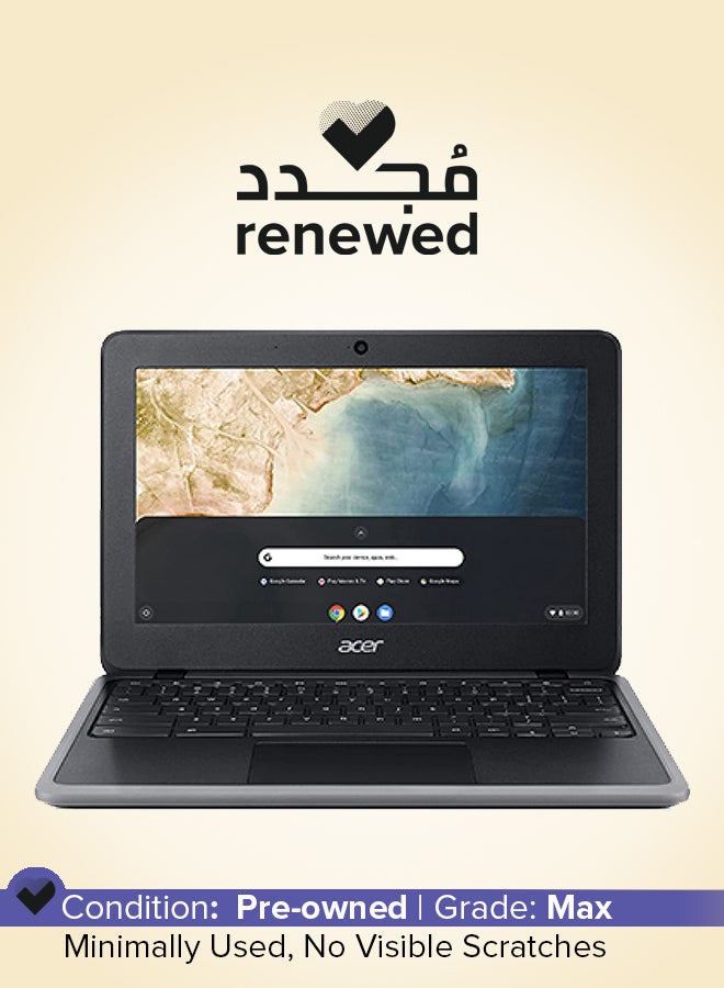 أيسر Renewed - Acer Chromebook C733 Series With 11.6-Inch/Quad Core/4GB RAM/32GB SSD/Chrome OS/Intel HD Graphics English Shale Black  - Image 1