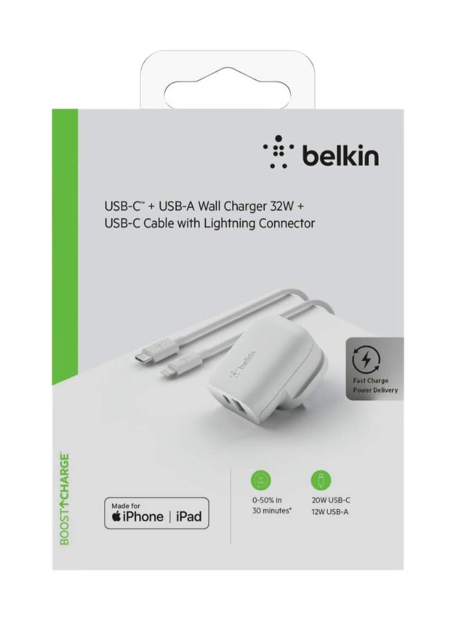 belkin Boost Charge USB-C Wall Charger 32W (Fast Charger for iPhone, iPad, Samsung, Pixel, Huawei, And More)  - Image 1