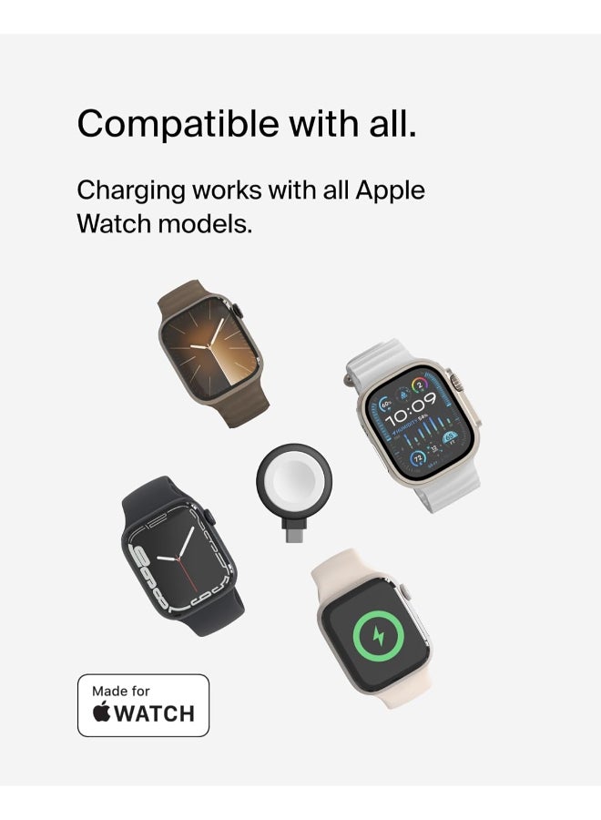 belkin - BoostCharge Portable USB-C Apple Watch Charger - MFi-Certified USB-C Charger For Apple Watch Series 9, Series 8, Series 7, Ultra, And More - Compatible w/MacBook, iPhone 15, And More - Black - Image 1