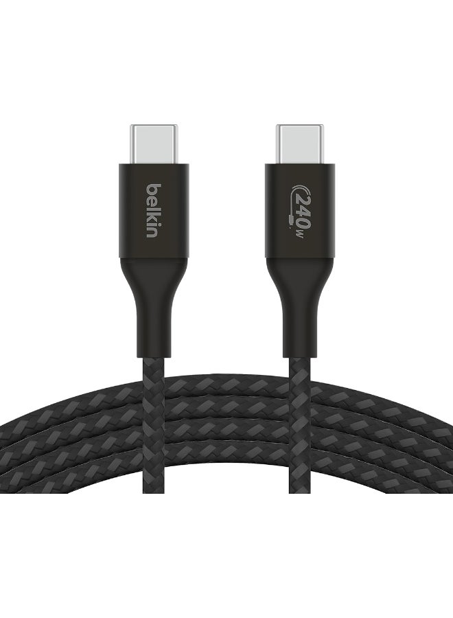 belkin Boost Charge USB-C To USB-C Power Charger Cable, USB-IF Certified Fast Charging Cable With 240W Power Delivery For iPhone 16, 15, MacBook, Chromebook, Galaxy, iPad, Pixel And More - 1m - Black  - Image 1