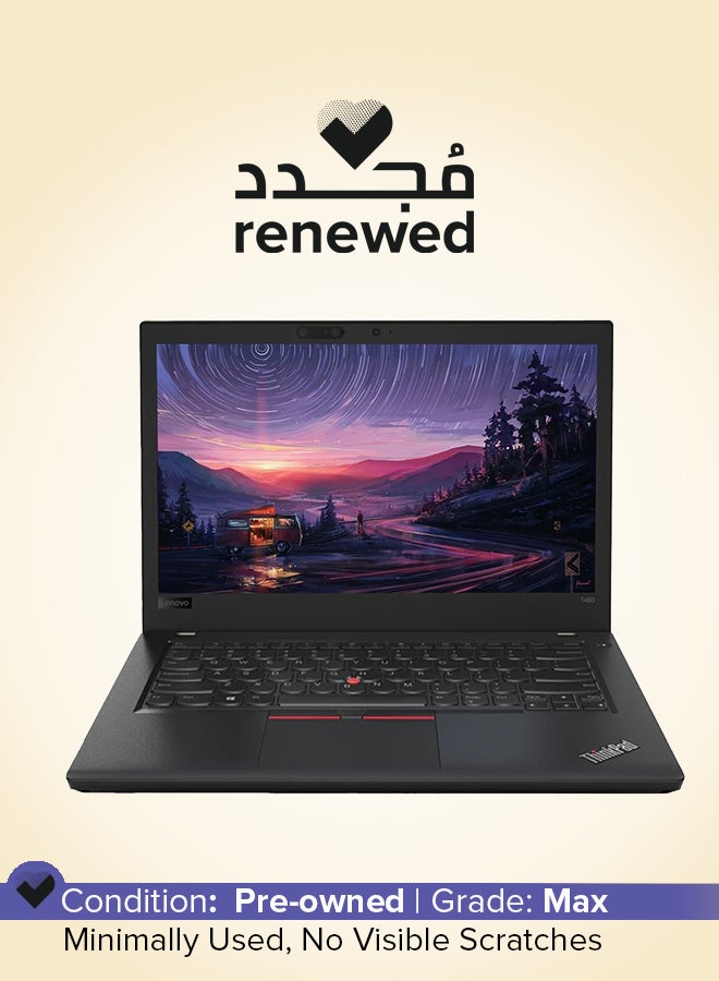 Lenovo Renewed - ThinkPad T480 Laptop With 14-Inch Display,Intel Core i5-8350U/8th Gen/Dual Core/16GB RAM/256GB SSD/Intel HD Graphics/Windows 10 Pro English Black  - Image 1