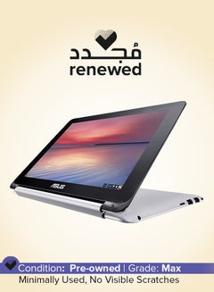 ASUS Renewed - Chromebook Flip C100P Laptop With 11-Inch Touchscreen Display,Intel Celeron Processor/2GB RAM/16GB EMMC/Intel HD Graphics English Silver  - Image 1