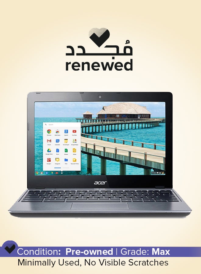 أيسر Renewed - Chromebook C720 (2015) Laptop With 11.6-Inch Touchscreen Display,Intel Celeron Processor/4th Gen/2GB RAM/16GB SSD/Integrated Graphics Granite Grey  - Image 1