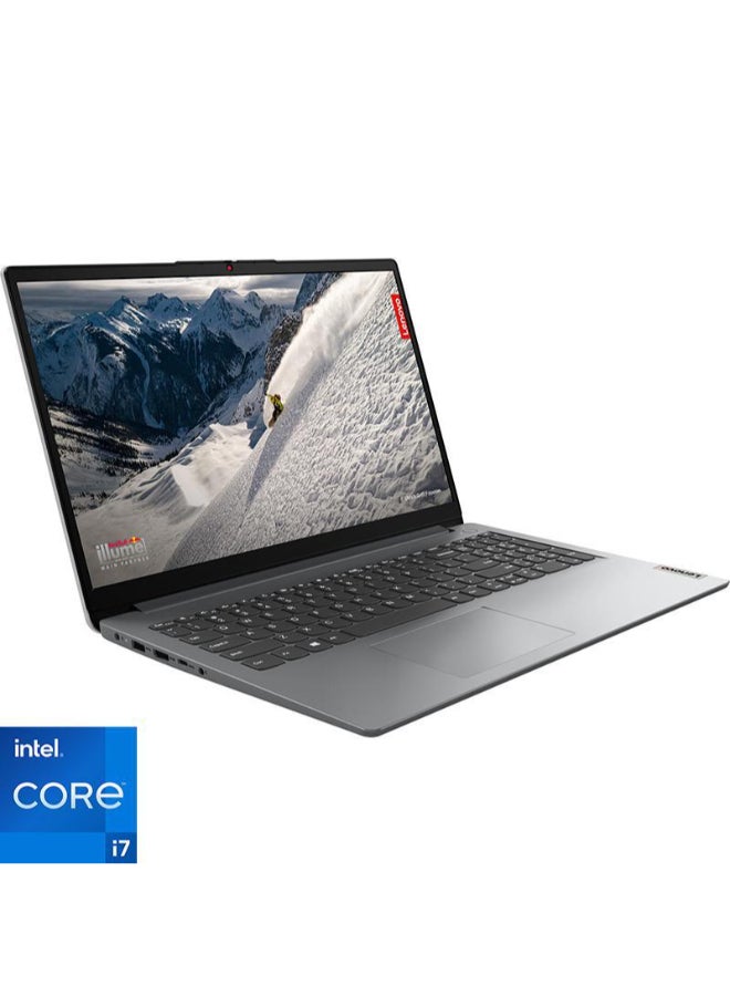 Lenovo IdeaPad 1 Laptop With 15.6-Inch FHD Display, Core i7 1255U Processor/16GB RAM/512GB SSD/Intel Iris XE Graphics/Windows 11 Home English/Arabic Cloud Grey  - Image 2