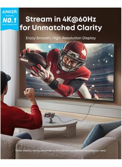 Anker HDMI Cable, 4K@60Hz Ultra-Fast Nylon-Braided USB C to HDMI Cord with Advanced Shielding, Thunderbolt 5/4/3, For MacBook, iPad, iPhone,HD TV, and More (6 FT) Grey  - Image 2