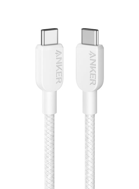 USB C to USB C Cable,Type C Charger Fast Charging Cord (3FT,) for iPhone 16/15 Series, iPad Air 4,MacBook Pro 2022 and More (USB 2.0) White