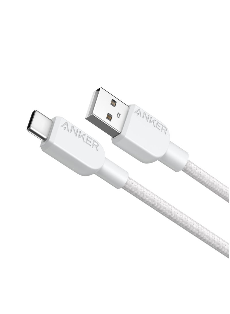 Anker - 310 USB A to USB C Charger Cable, Supports fast charging up to 15W (3A/5V) and data transfer speeds up to 480Mbps, compatible with all USB-C Devices Samsung Galaxy, Google Pixel, iPhones - White - Image 1