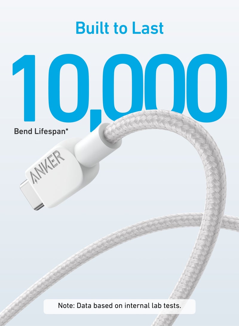 Anker - 310 USB A to USB C Charger Cable, Supports fast charging up to 15W (3A/5V) and data transfer speeds up to 480Mbps, compatible with all USB-C Devices Samsung Galaxy, Google Pixel, iPhones - White - Image 1