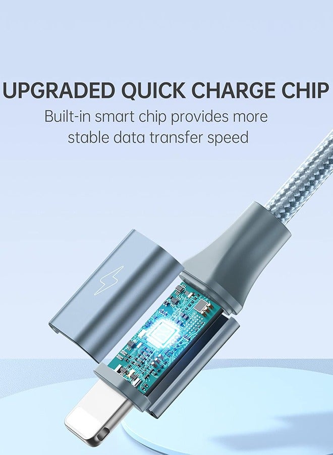 روموس CB25A Fast Charging Data Cable/Cord 3-in1 USB-A to Micro & Lightning & Type-C, Nylon Braided Wire, Compatible for iPhone/Android Grey  - Image 3