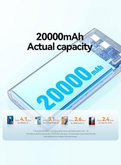 ROMOSS 20000 mAh Sense 6F Mobile Power Bank,  Large Capacity, USB C 22.5W Wired PD Fast Charging, 3-Port Portable Charger Fast Charging Battery Pack, Suitable for iPhone 12-16 Android, etc. White  - Image 4