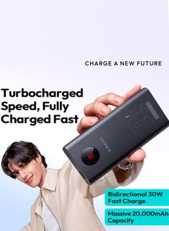 ROMOSS 20000 mAh PEA20 Mobile Power Bank, 3-Port Portable Charger with Fast Charging, Large Capacity Battery Pack, PD30W Two-Way Wired Fast Charging, Smart Digital Display, Suitable for iPhone 12-16, etc. Black  - Image 2