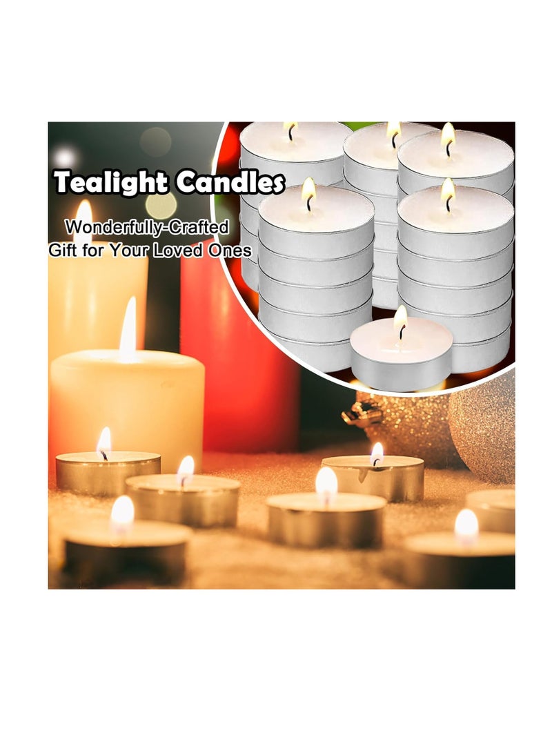 إي سي في في 100 Pack Tea Lights Candles, Tealight Candles, White Smokeless Dripless Long Lasting Tea Light Candles, Tea Candles for Weddings, Party, Shabbat, Home Decorative Tealights White  - Image 5