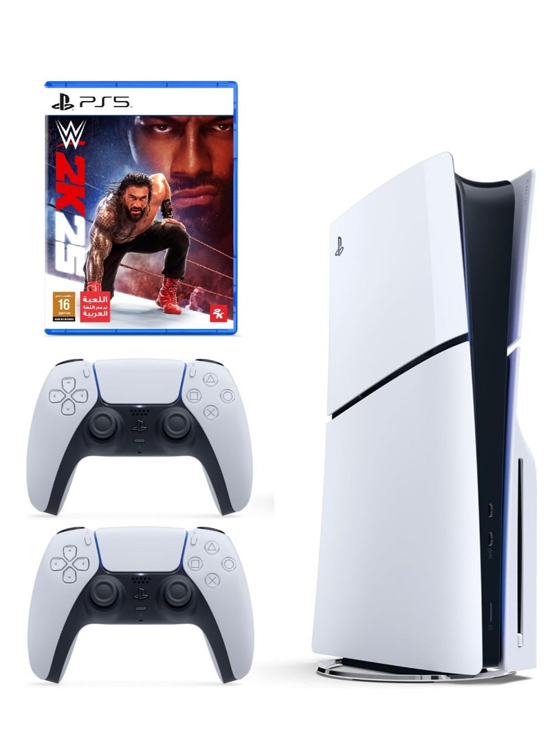Sony PlayStation 5 Disc Slim Console With Extra White Controller And 2K25 - Image 1