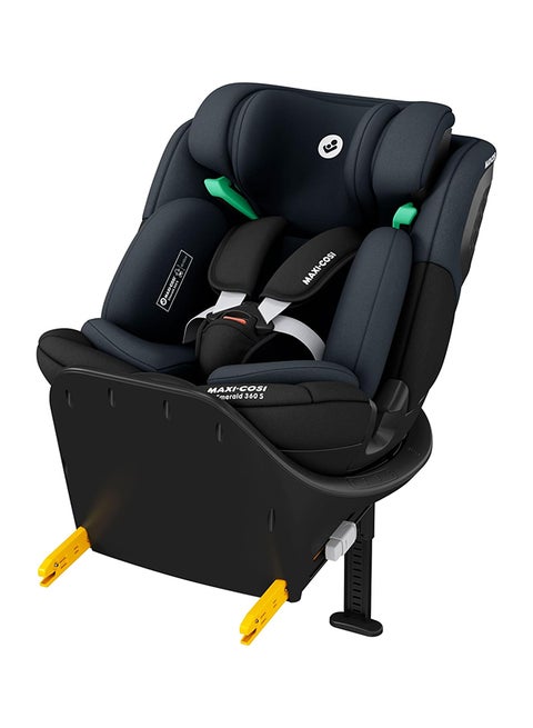 Emerald 360 S Infant Car Seat, Grows With Your Child, FlexiSpin 360° Rotation, Comfortable Recline Positions, G-CELL Side Impact Protection, 0-12 Years, Tonal Black