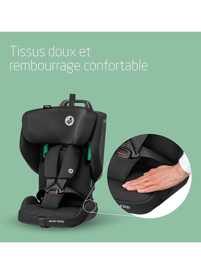 Nomad Plus Foldable Travel Child Car Seat, Portable Ultra-Compact and Lightweight, Side Impact Protection, 15 Months To 4 Years, Authentic Black, 2 Year Warranty