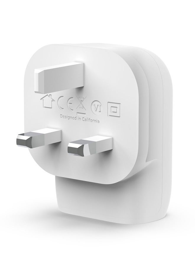 belkin - 30W USB C Wall Charger with USB-C to Lightning Cable, PPS, Power Delivery, USB-IF Certified PD 3.0 Fast Charging for iPhone 14/14 Plus, Pro, Pro Max, And More - White - Image 1