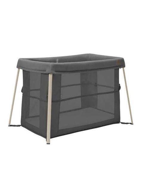 Iris 2-in-1 Baby Travel Cot, 0-3 Years, Up to 15 kg, Compact Travel Cot, 2 Levels, Foldable, Foam Mattresses, Mesh Side Panels, Travel Bag, Beyond Graphite