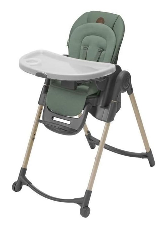 Maxi-Cosi Minla Adjustable High Chair, 0-14 Years, Up to 60 kg, High Chair for Infant & Kids, 9 Height Modes, 5 Tilt Modes, 4 Tray Positions, Compact Folded, Adjustable Footrest, Beyond Green  - Image 1