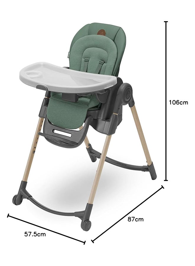 Maxi-Cosi Minla Adjustable High Chair, 0-14 Years, Up to 60 kg, High Chair for Infant & Kids, 9 Height Modes, 5 Tilt Modes, 4 Tray Positions, Compact Folded, Adjustable Footrest, Beyond Green  - Image 4