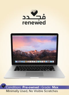 Apple Renewed - Macbook Pro A1398 (2015) Laptop With 15.4-Inch Full HD Display,Core i7 Processor/Quad Core/4th Gen/16GB RAM/256GB SSD/macOS English/Arabic Silver  - Image 1