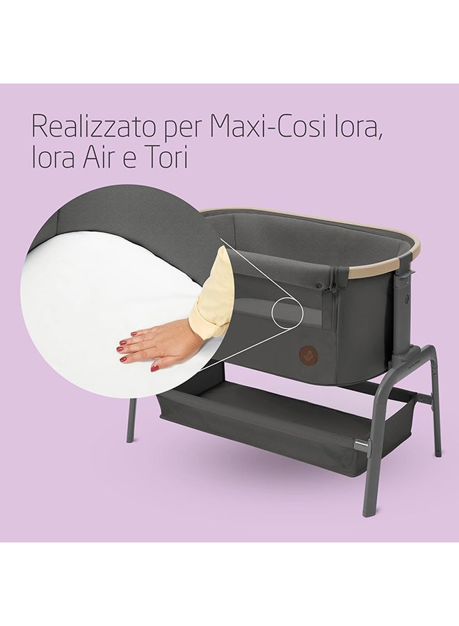 Maxi-Cosi Iora Baby Bed Sheets, Baby Cot Bedding, Bedside Crib Fitted Sheets for Iora, Iora Air and Tori, Set of 2 Bedside Crib Sheets, White  - Image 2