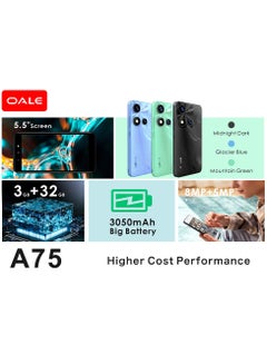 OALE A75 Triple SIM Glacier Blue 3GB RAM 32GB 4G  - Middle East Version  - Image 5