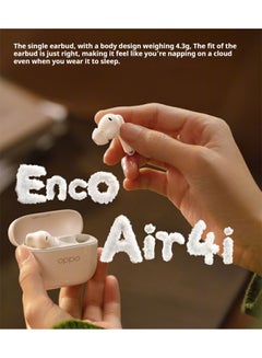 أوبو Enco Air4i Wireless Earbuds: 54-Hour Battery Life, IP55 Waterproof, Fast Charge, Dual Device Connectivity – Ultimate Audio Experience White  - Image 5