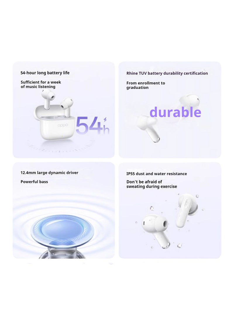 Enco Air4i Wireless Earbuds: 54-Hour Battery Life, IP55 Waterproof, Fast Charge, Dual Device Connectivity – Ultimate Audio Experience Black