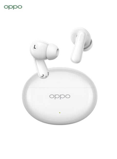 Enco Air4 True Wireless Earbuds - Bluetooth 5.4, 12.4mm Dynamic Driver, Active Noise Cancellation, 43H Battery Life, IP55 Waterproof, Dual Microphone Noise Reduction, Touch Control, Quick Pairing, Dual Device Connection White