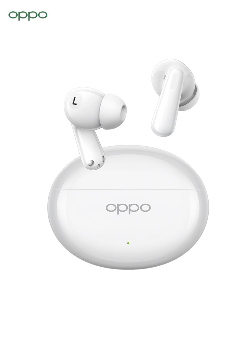أوبو - Enco Air4 True Wireless Earbuds - Bluetooth 5.4, 12.4mm Dynamic Driver, Active Noise Cancellation, 43H Battery Life, IP55 Waterproof, Dual Microphone Noise Reduction, Touch Control, Quick Pairing, Dual Device Connection White - Image 1