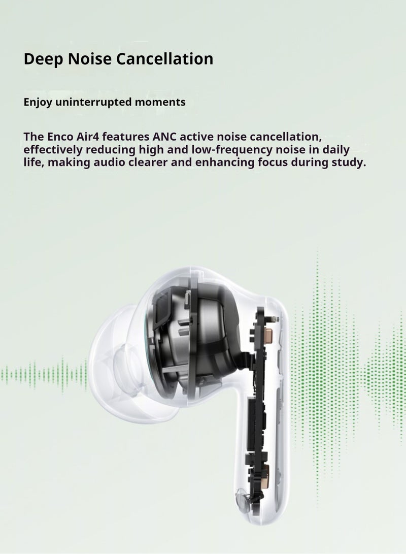 OPPO - Enco Air4 True Wireless Earbuds - Bluetooth 5.4, 12.4mm Dynamic Driver, Active Noise Cancellation, 43H Battery Life, IP55 Waterproof, Dual Microphone Noise Reduction, Touch Control, Quick Pairing, Dual Device Connection Green - Image 1
