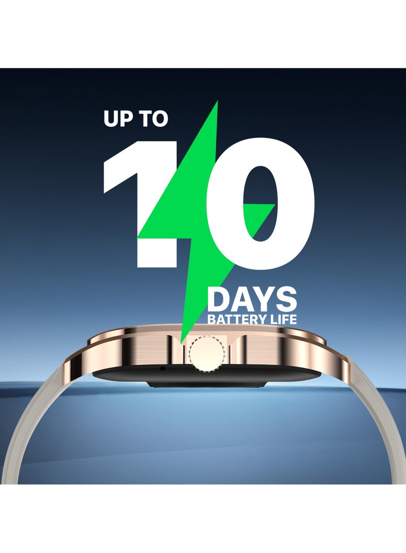PROMATE - Curved AMOLED Screen Smartwatch with Active Lifestyle Management, Durable Battery Life, 100+ Sports Modes, Heart Rate, Pedometer Sensors, and Real-Time Health Monitoring, XWatch-RM Gold - Image 1