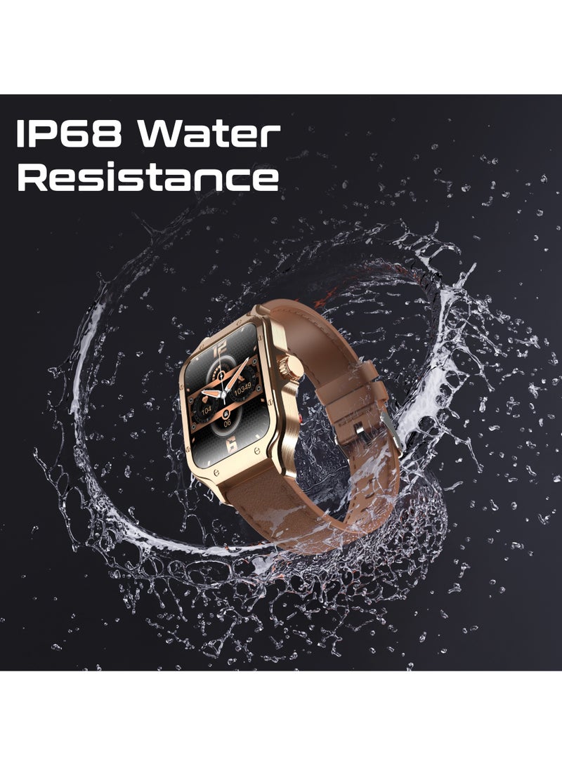 PROMATE - Curved AMOLED Screen Smartwatch with Active Lifestyle Management, Durable Battery Life, 100+ Sports Modes, Heart Rate, Pedometer Sensors, and Real-Time Health Monitoring, XWatch-RM Gold - Image 1