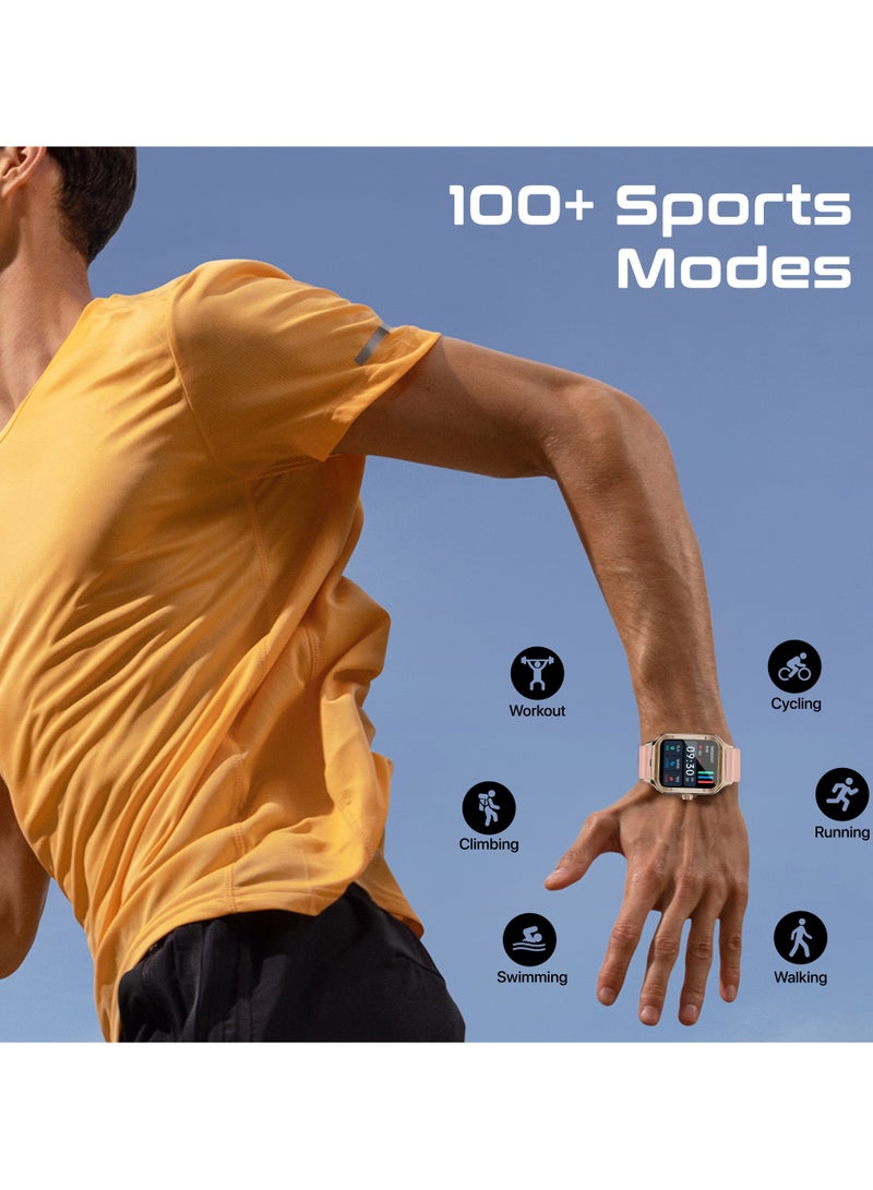 PROMATE - Curved AMOLED Screen Smartwatch with Active Lifestyle Management, Durable Battery Life, 100+ Sports Modes, Heart Rate, Pedometer Sensors, and Real-Time Health Monitoring, XWatch-RM Gold - Image 1
