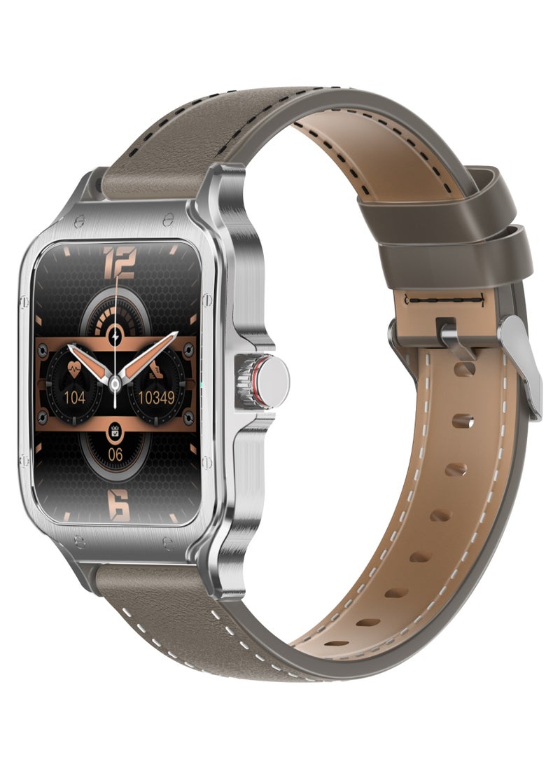 PROMATE Curved AMOLED Screen Smartwatch with Active Lifestyle Management, Durable Battery Life, 100+ Sports Modes, Heart Rate, Pedometer Sensors, and Real-Time Health Monitoring, XWatch-RM Silver  - Image 1