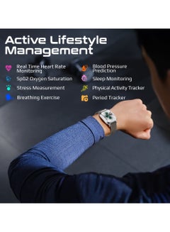 PROMATE Curved AMOLED Screen Smartwatch with Active Lifestyle Management, Durable Battery Life, 100+ Sports Modes, Heart Rate, Pedometer Sensors, and Real-Time Health Monitoring, XWatch-RM Silver  - Image 3