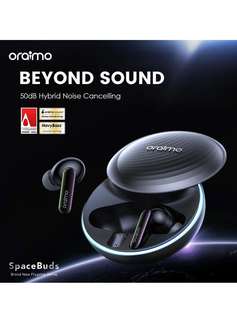 Oraimo OTW 630 SpaceBuds Hybrid ANC Wireless Earbuds Space Gray - Image 3