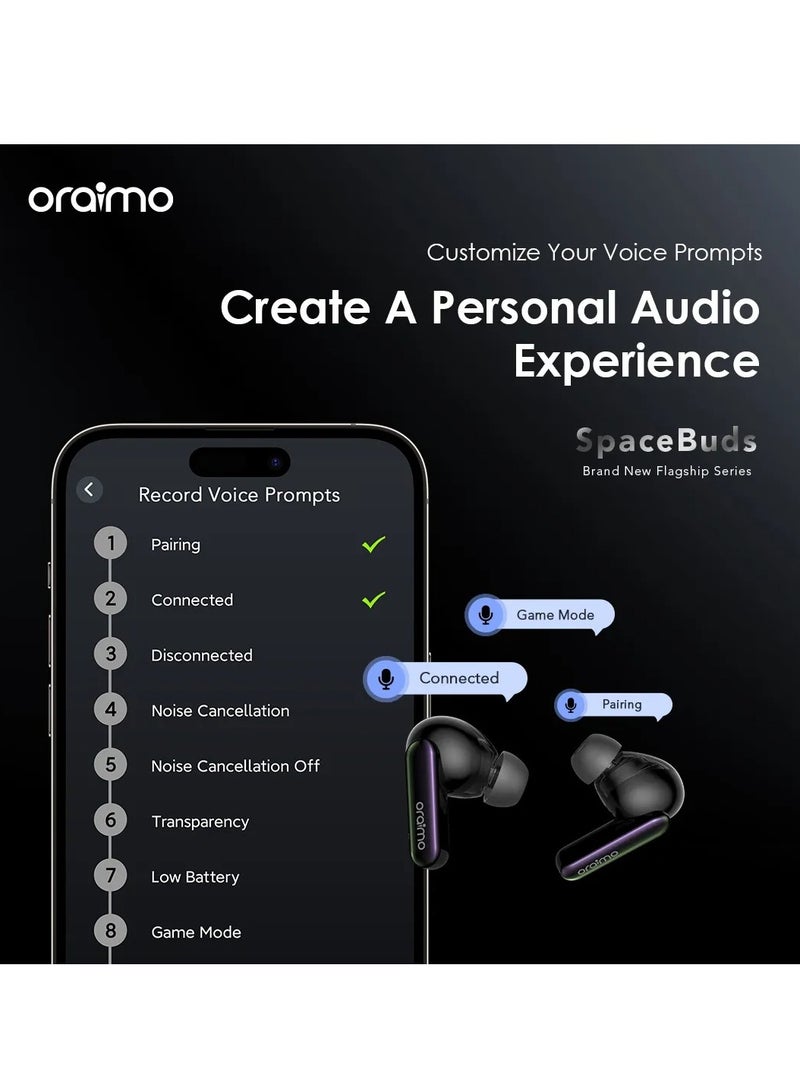 أورايمو Oraimo OTW 630 SpaceBuds Hybrid ANC Wireless Earbuds Space Gray - Image 5