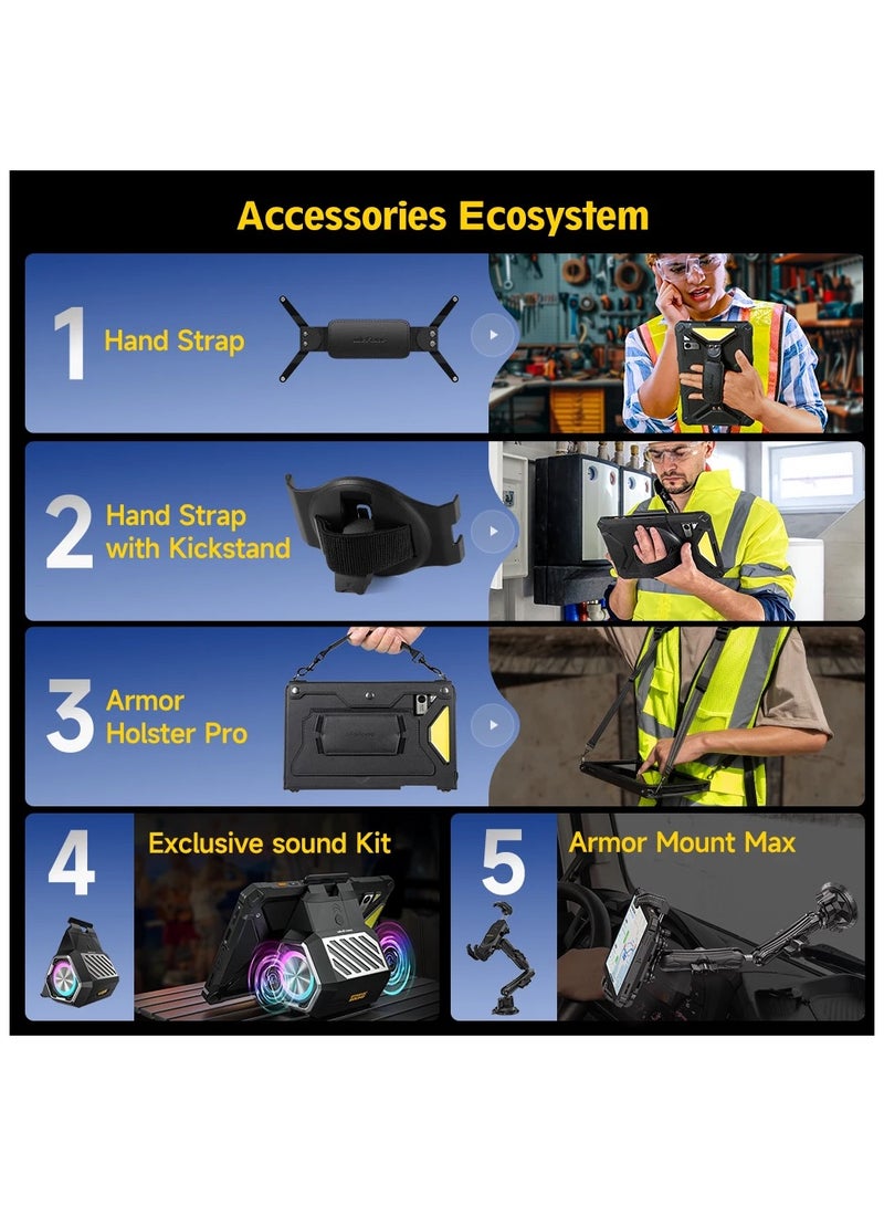 أوليفون تابلت أرمور باد 4 ألترا 5G المتين IP68/IP69K مع ضوء LED وبطارية 11800 مللي أمبير، شحن سريع 16GB+256GB 50MP - Image 5