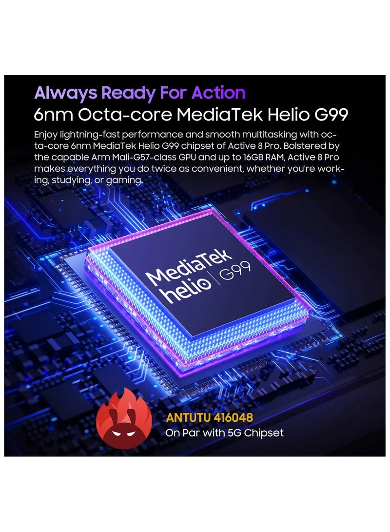 بلاكفيو تابلت أكتيف 8 برو القوي أندرويد 13 شاشة 10.36 بوصة 2.4K مع معالج هيليو G99 16GB 256GB تابلت PC 22000mAh، برتقالي - Image 2