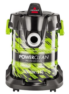 بيسيل Drum PowerClean 1500W Wet & Dry 21L Vacuum Cleaner 1500 W 2026E Titanium/Lime Green  - Image 1