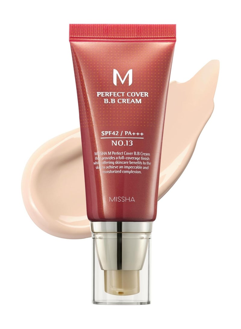 Missha M Perfect Cover BB Cream SPF 42 PA+++ 50ml, No.13 (Bright Beige) - Image 1
