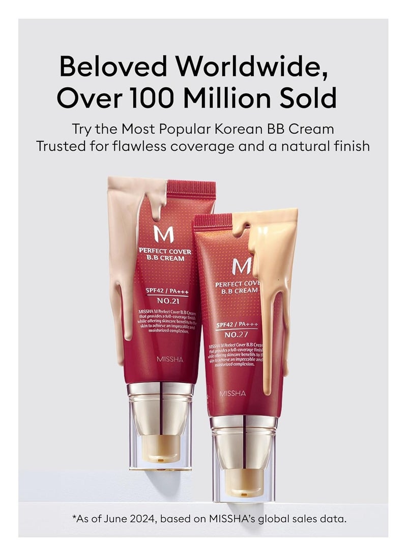 Missha M Perfect Cover BB Cream Bright Skin SPF 42 PA +++ 50ml No.21 Light Beige - Image 3
