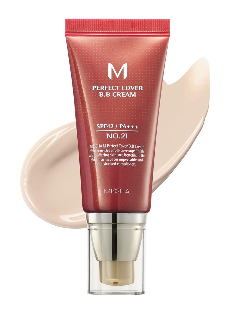Missha M Perfect Cover BB Cream Bright Skin SPF 42 PA +++ 50ml No.21 Light Beige - Image 1