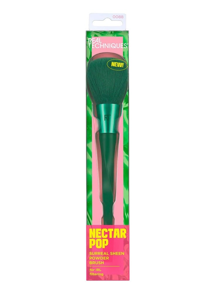 REAL TECHNIQUES Nettar Pop Surreal Sheen Powder Brush 1 Count Green - Image 1